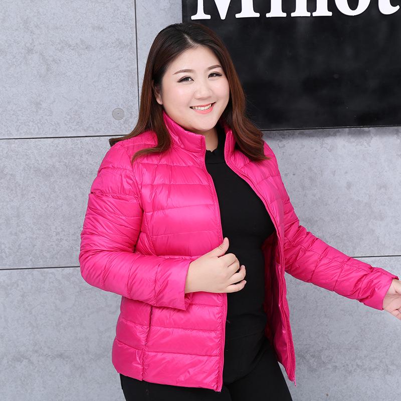 S/7XL Plus Size Leichte Daunenjacke Dünne Daunenjacke Damen Herbst Winter Schlank Kurz Warm Weiß Entendaunenmantel 6XL von Joom DACH