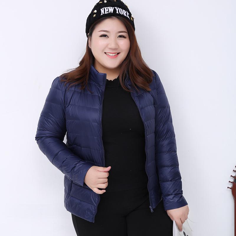 S/7XL Plus Size Leichte Daunenjacke Dünne Daunenjacke Damen Herbst Winter Schlank Kurz Warm Weiß Entendaunenmantel 7XL von Joom DACH