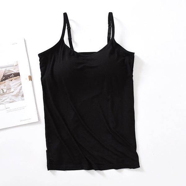 S-3XL Damen-Camisole-Tops aus Modal-Baumwolle mit integriertem BH, Bralette-Tanktops, gepolsterte Weste L von Joom DACH