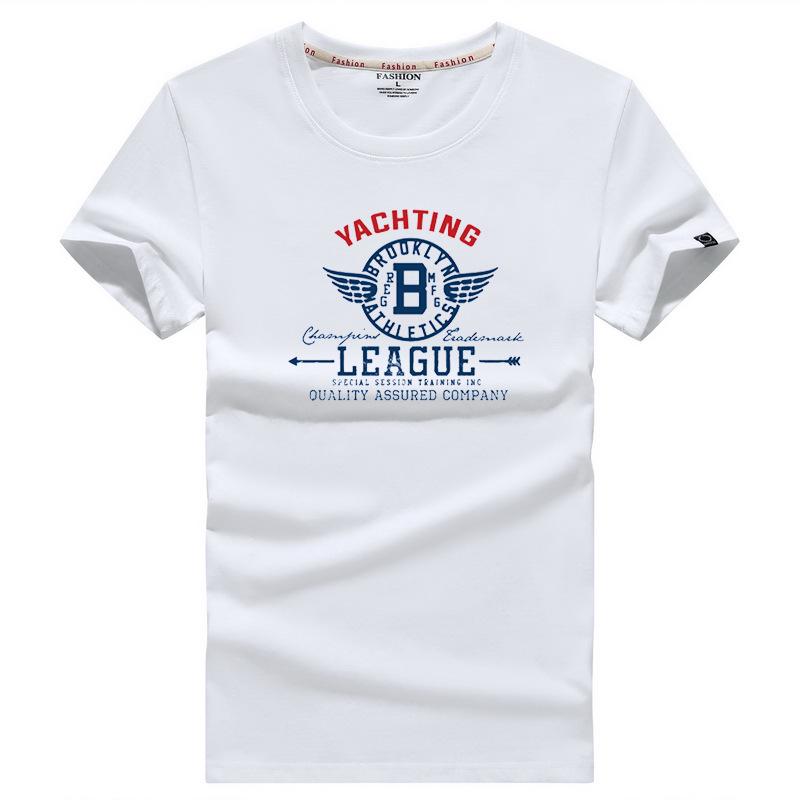 S-5XL Baumwolle Männer Casual T-shirt Kurzarm Fitness T-shirts Mann Schlank Sweatshirt T Shirt Steetwear XXL weiß von Joom DACH