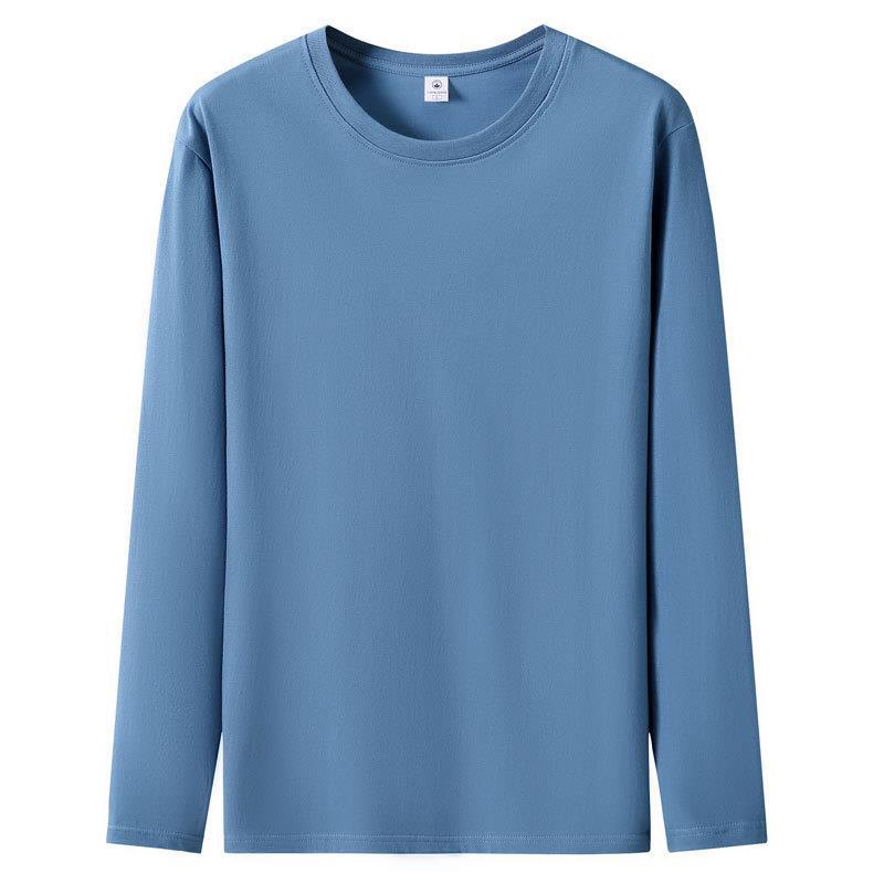 S-5XL Herren Langarm T-Shirt Übergröße Rundhals Herren Reine Baumwolle Sweatshirt 4XL denim-blau von Joom DACH