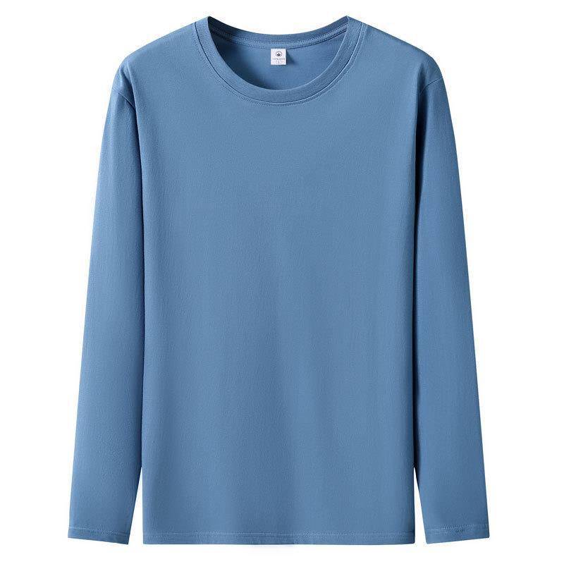 S-5XL Herren Langarm T-Shirt Übergröße Rundhals Herren Reine Baumwolle Sweatshirt 4XL denim-blau von Joom DACH