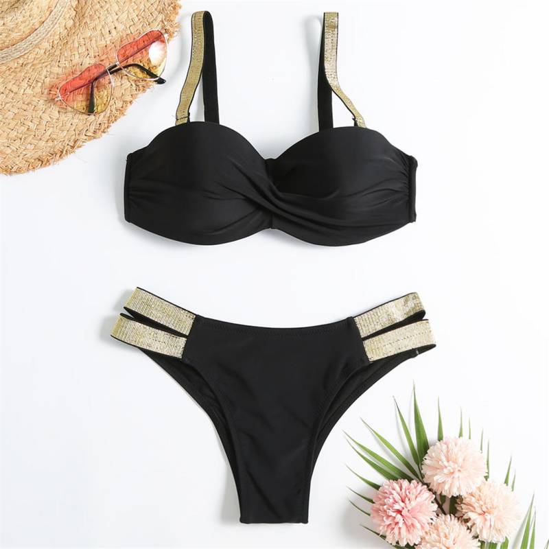 S - XL BH-Bikini Push-Up-Badeanzug Damen Bademode Damen Zweiteiliges Bikini-Set mit Körbchen-Badeanzug XL schwarz S - XL BH-Bikini Push-Up-Badeanzug Damen Bademode Damen Zweiteiliges Bikini-Set mit Körbchen-Badeanzug XL schwarz von Joom DACH