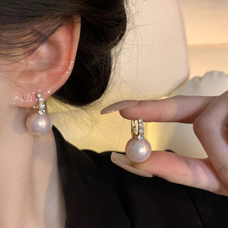 S925 Silber Barockperlen & Diamant Ohrstecker für Damen - Französischer Retro Leichter Luxus Stil rose gold von Joom DACH