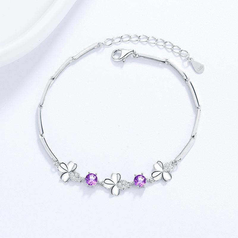 S925 Silber Clover Damen Armband Einfache Mode Damen Schmuck von Joom DACH