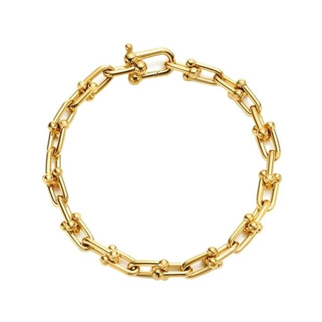 S925 Sterling Silber Hochwertiges dünnes U-förmiges trendiges Armband Damen Logo Echtschmuck Valentinstagsgeschenk 18cm von Joom DACH