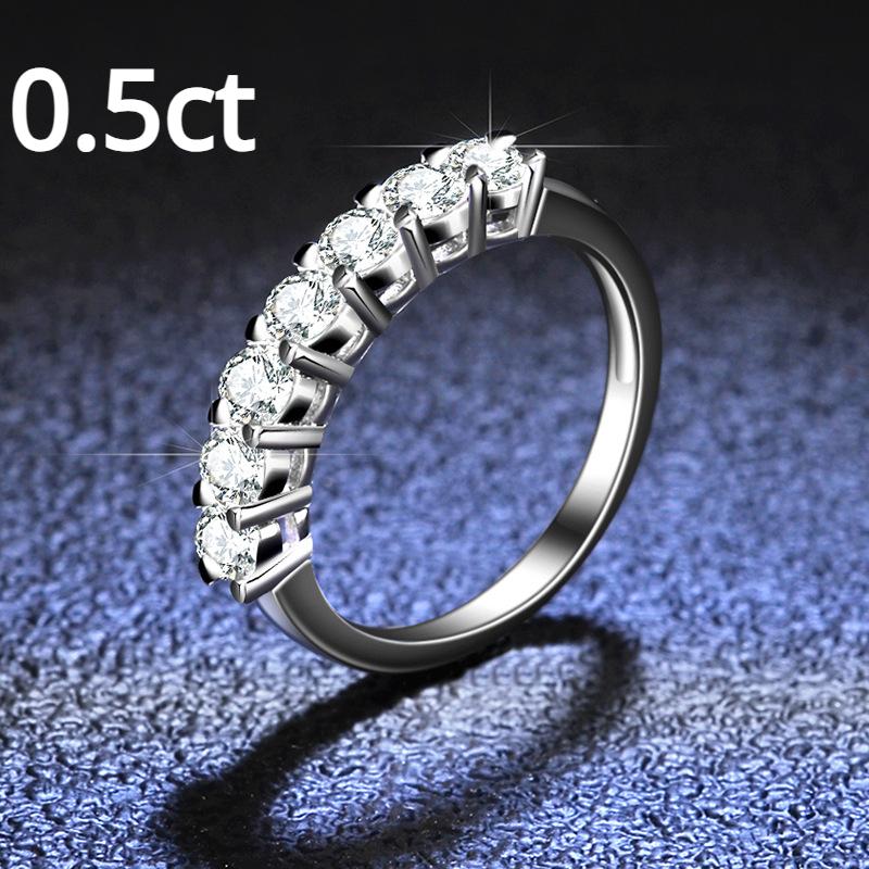 S925 Sterling Silber Ring Moissanit Ring High-End Sieben-Sterne-Reihe Diamantring Hohl Vier-Klauen klassische Krone Ehering Vorschlag Diamantring 19 von Joom DACH