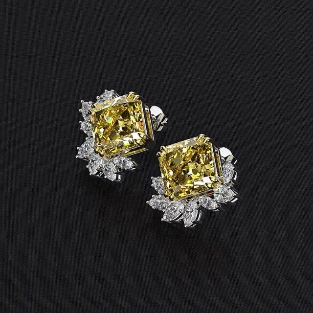 S925 Sterlingsilber Luxus Blumen Diamant Ohrstecker Für Frauen Hochzeit Verlobung Weibliche Ohrringe Schmuck Geschenke von Joom DACH