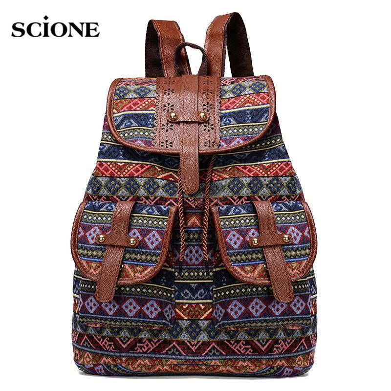 SCIONE Mode Rucksack Wind Casual Canvas Damen Rucksack Mode Damen Kleiner Rucksack 4 braun von Joom DACH