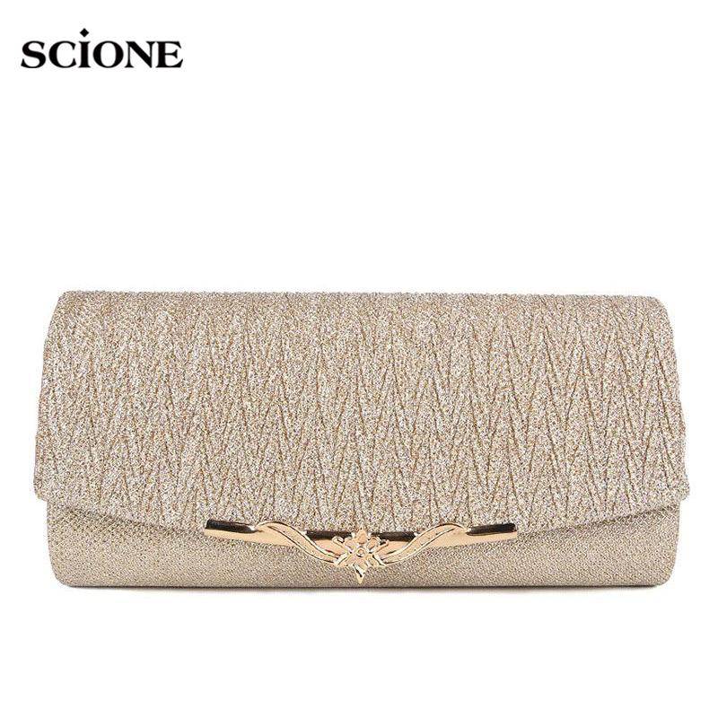 SCIONE Tasche Mode Abend Party Bankett Clutch Taschen für Frauen Weibliche Handtasche Kette Umhängetasche champagner von Joom DACH