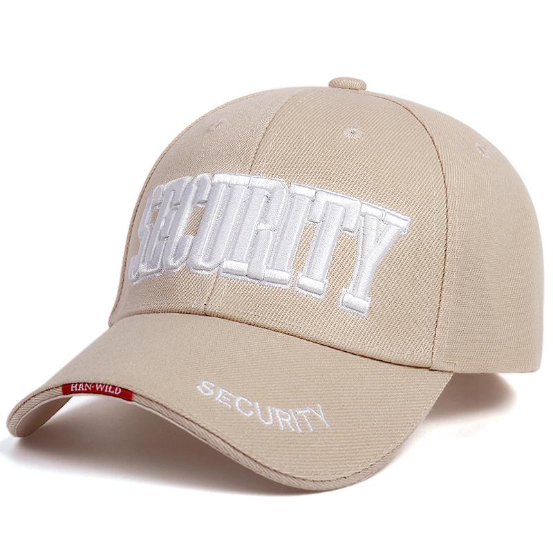 SECURITY Stickerei-Baseballkappe für Frauen Hip Hop Snapback Caps Männer Street Cool Fashion Hat Cotton Dad Hats beige/weiß von Joom DACH