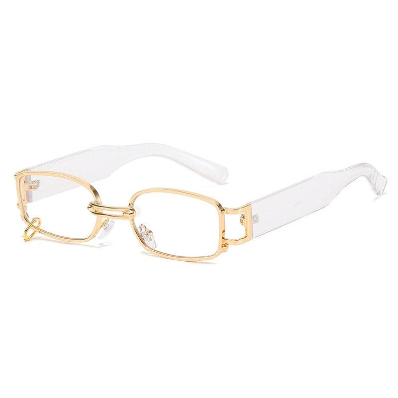 SHAUNA Retro Rechteck Sonnenbrille Frauen Mode Marke Designer Punk Metall Ring Brillen Shades UV400 Männer Quadratische Sonnenbrille von Joom DACH
