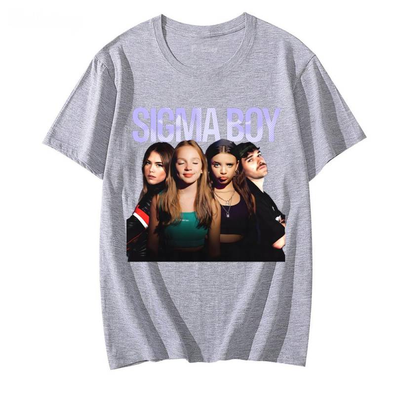 SIGMA BOY T-Shirt mit Aufdruck, Sommer-Grafik-T-Shirt, lässig, Hip-Hop-T-Shirt, bequeme Baumwolloberteile, kurzärmelig, weiches T-Shirt M graue von Joom DACH