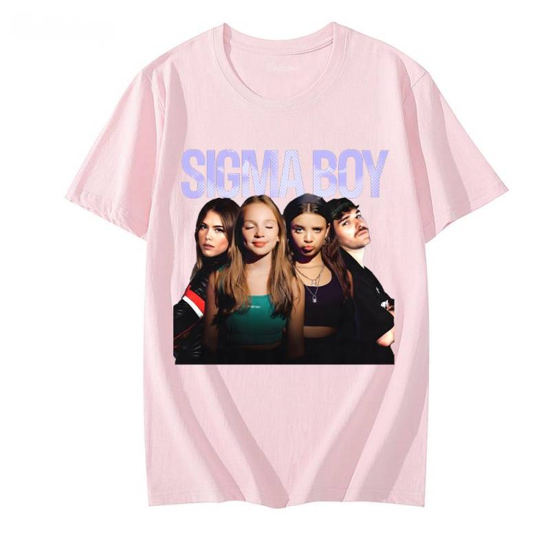 SIGMA BOY T-Shirt mit Aufdruck, Sommer-Grafik-T-Shirt, lässig, Hip-Hop-T-Shirt, bequeme Baumwolloberteile, kurzärmelig, weiches T-Shirt XS rosa SIGMA BOY T-Shirt mit Aufdruck, Sommer-Grafik-T-Shirt, lässig, Hip-Hop-T-Shirt, bequeme Baumwolloberteile, kurzärmelig, weiches T-Shirt XS rosa von Joom DACH