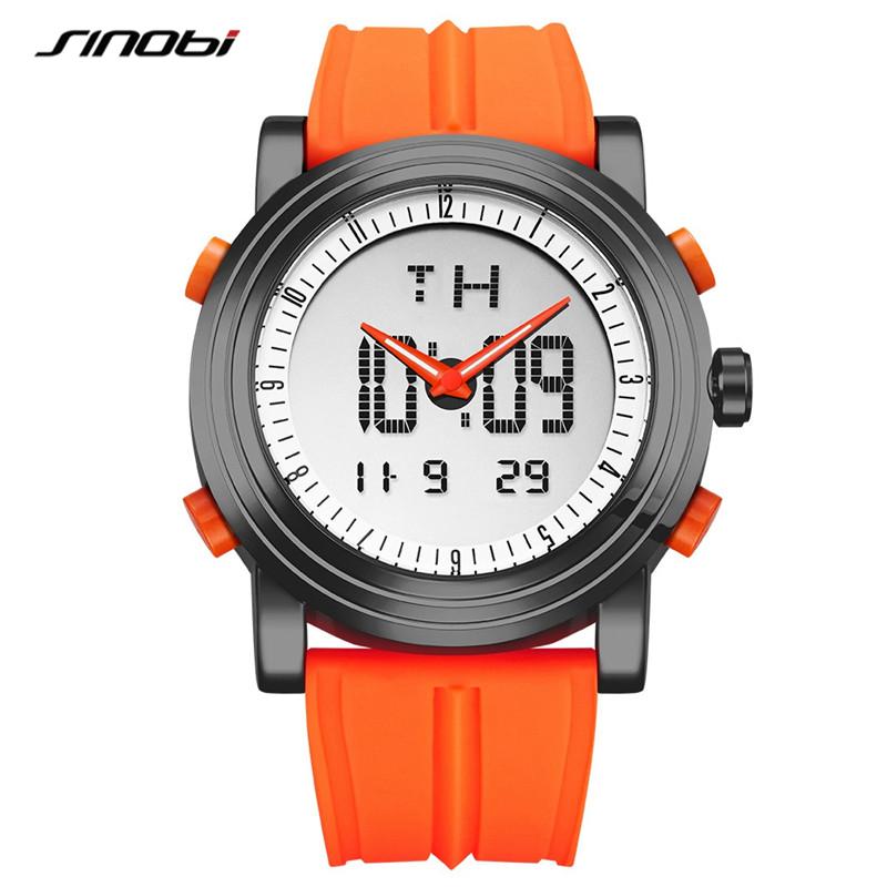 SINOB Herren-Quarz-Armbanduhr, multifunktional, wasserdicht, männlich, Original-Design, Uhr, Geschenk für Studenten orange von Joom DACH