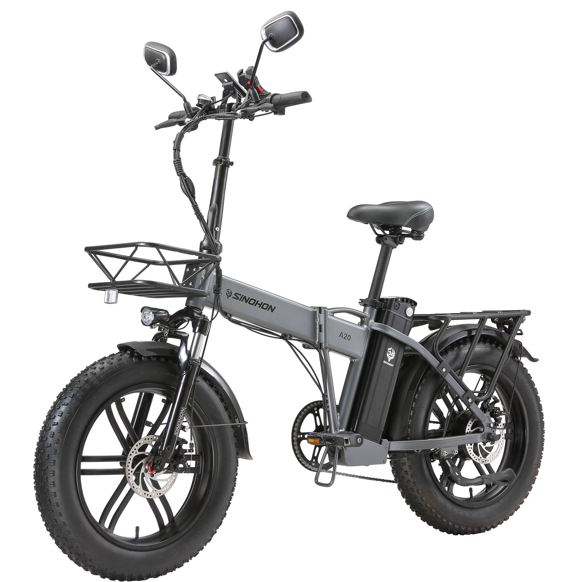 SINOHON A20 Multi-Terrain Faltbares Elektro-Erwachsenenfahrrad 500W Motor 48V18Ah Batterie City E-Bike 20 Zoll Fat Tires Mit Kindersitz Elektrofahrrad von Joom DACH