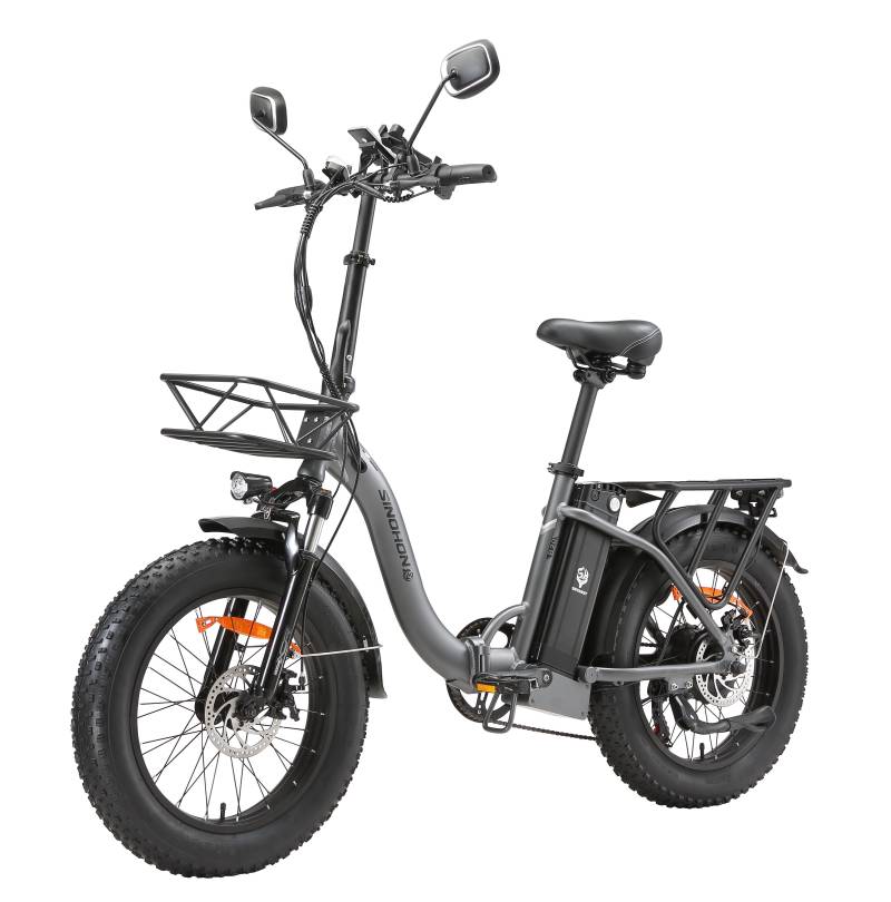 SINOHON B20 750W City Pendeln Faltbares Elektrofahrrad Mit Kindersitz 48V15AH Batterie Elektrofahrrad 20 Zoll Straßenreifen Erwachsenen Stadt Bequemes E-Bike grau von Joom DACH
