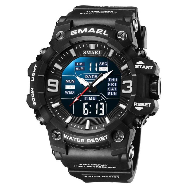 SMAEL Männer Sport Uhren Dual Time Digital Uhr Quarz 50 m Wasserdichte Uhr Led Militär Uhr Sport Männer Uhren Armbanduhr von Joom DACH