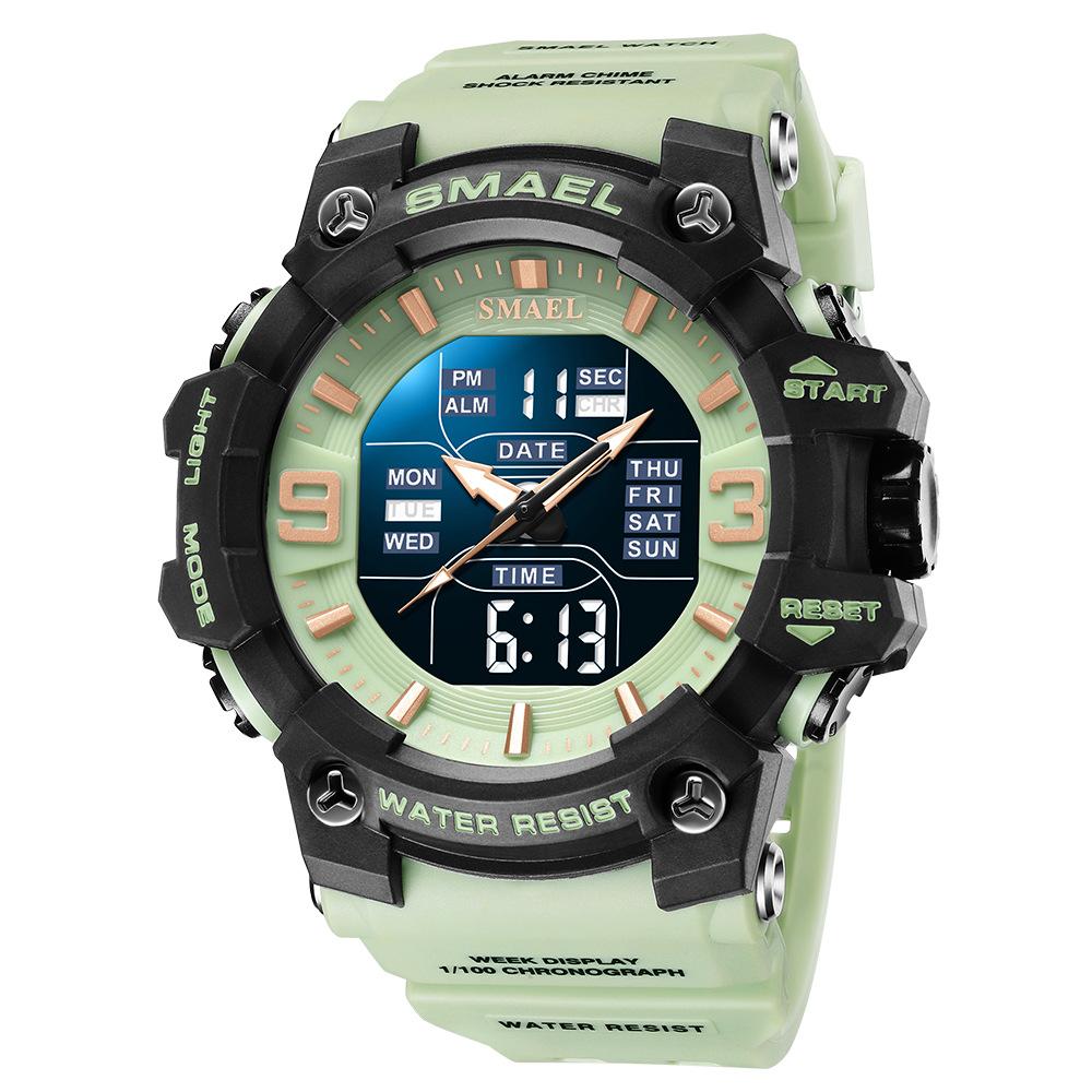 SMAEL Männer Sport Uhren Dual Time Digital Uhr Quarz 50 m Wasserdichte Uhr Led Militär Uhr Sport Männer Uhren Armbanduhr von Joom DACH