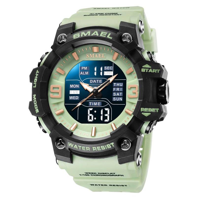 SMAEL Männer Sport Uhren Dual Time Digital Uhr Quarz 50 m Wasserdichte Uhr Led Militär Uhr Sport Männer Uhren Armbanduhr von Joom DACH