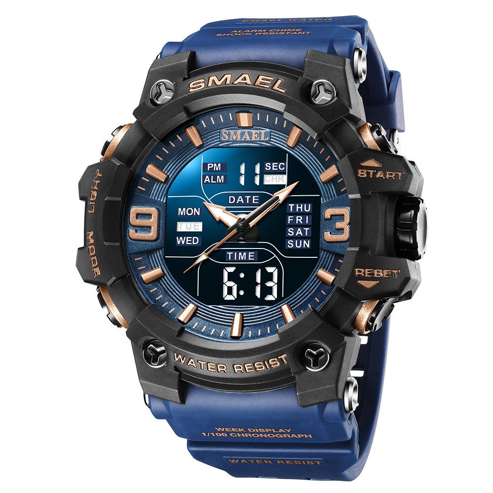 SMAEL Männer Sport Uhren Dual Time Digital Uhr Quarz 50 m Wasserdichte Uhr Led Militär Uhr Sport Männer Uhren Armbanduhr von Joom DACH