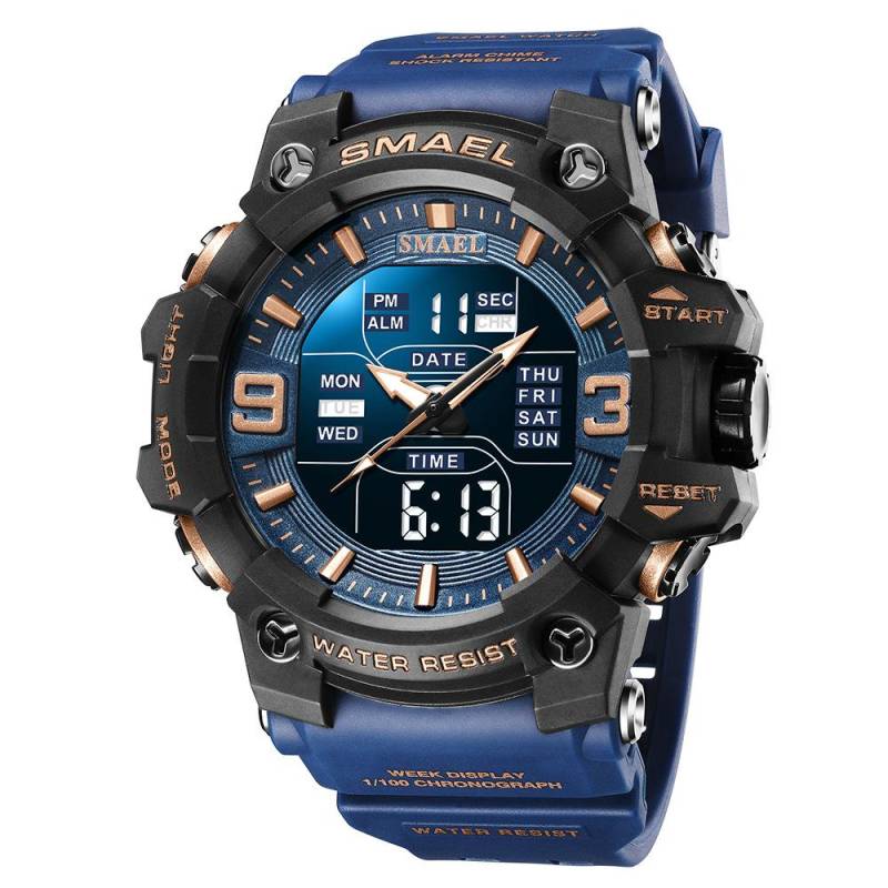 SMAEL Männer Sport Uhren Dual Time Digital Uhr Quarz 50 m Wasserdichte Uhr Led Militär Uhr Sport Männer Uhren Armbanduhr von Joom DACH