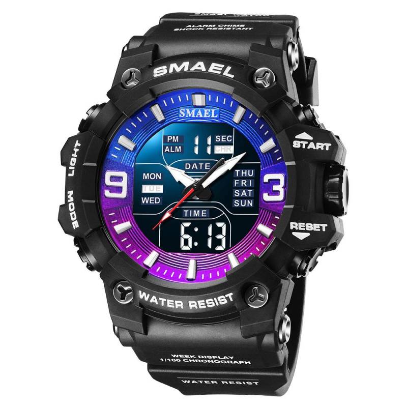 SMAEL Männer Sport Uhren Dual Time Digital Uhr Quarz 50 m Wasserdichte Uhr Led Militär Uhr Sport Männer Uhren Armbanduhr von Joom DACH