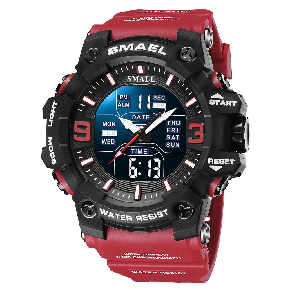 SMAEL Männer Sport Uhren Dual Time Digital Uhr Quarz 50 m Wasserdichte Uhr Led Militär Uhr Sport Männer Uhren Armbanduhr von Joom DACH