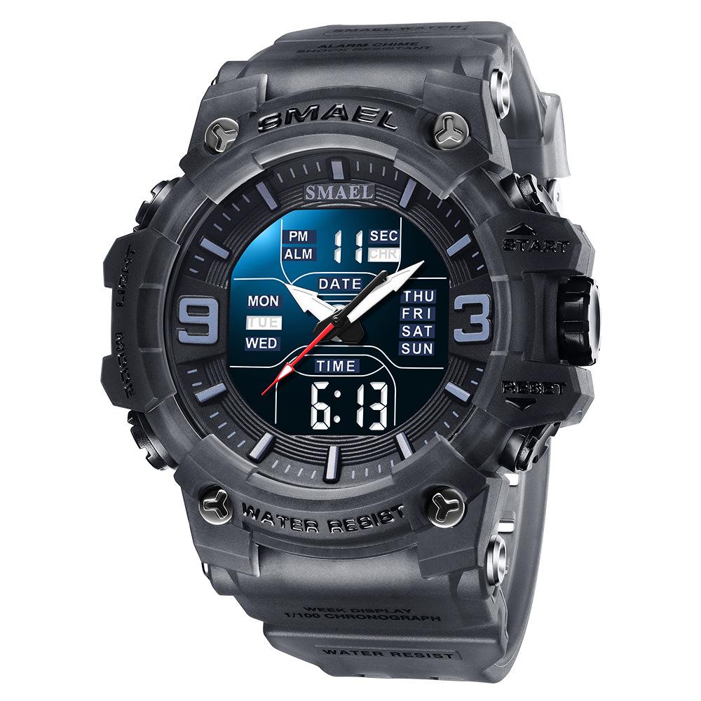 SMAEL Männer Sport Uhren Dual Time Digital Uhr Quarz 50 m Wasserdichte Uhr Led Militär Uhr Sport Männer Uhren Armbanduhr von Joom DACH