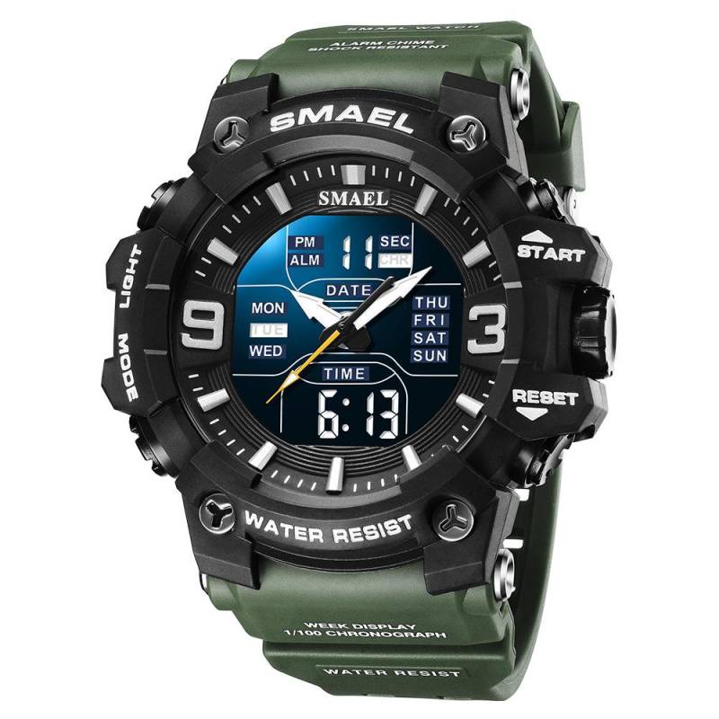 SMAEL Männer Sport Uhren Dual Time Digital Uhr Quarz 50 m Wasserdichte Uhr Led Militär Uhr Sport Männer Uhren Armbanduhr von Joom DACH