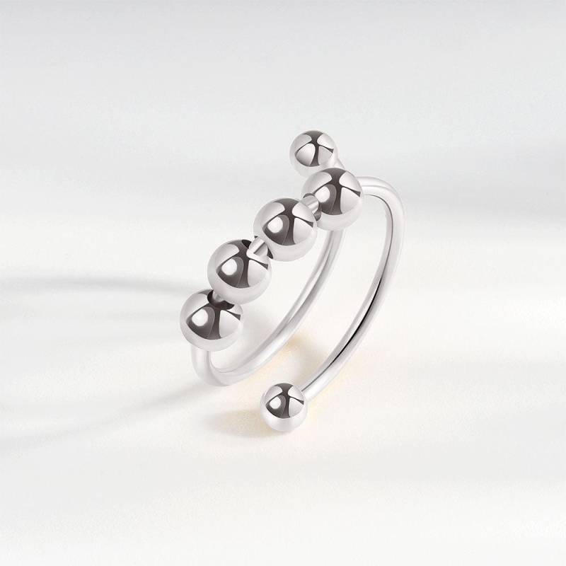 SMJEL Fidget Spinner Ring Angst für Frauen Mehrere Kristall Blume Auge Schmetterling Tier Ring Drehen Anti Stress Hochzeit Schmuck resizable von Joom DACH