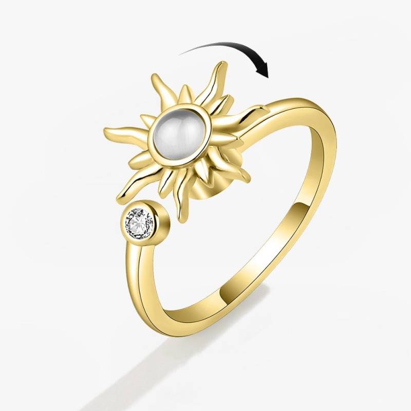 SMJEL Fidget Spinner Ring Angst für Frauen Mehrere Kristall Blume Auge Schmetterling Tier Ring Drehen Anti Stress Hochzeit Schmuck resizable von Joom DACH