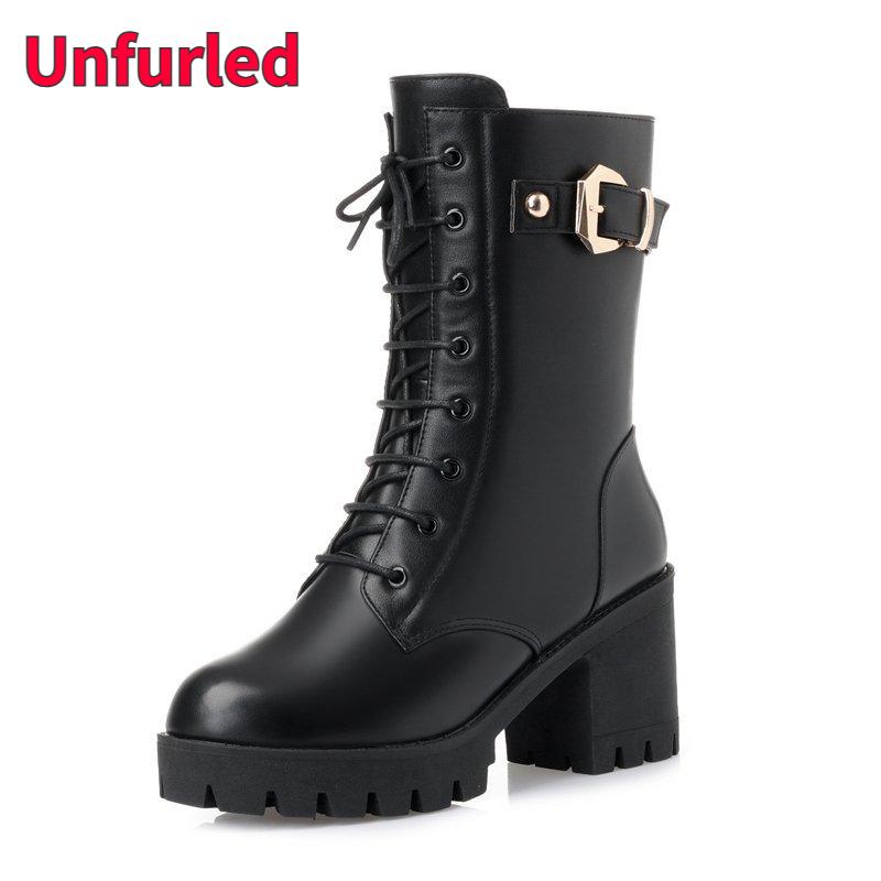 SNOW Boots Damen Frühling Herbst/Winter Einzelstiefel Neue Damen Lange Stiefel Dicke Absätze High Heels Winterschuhe Mittelarm Plüsch Mama 38 von Joom DACH