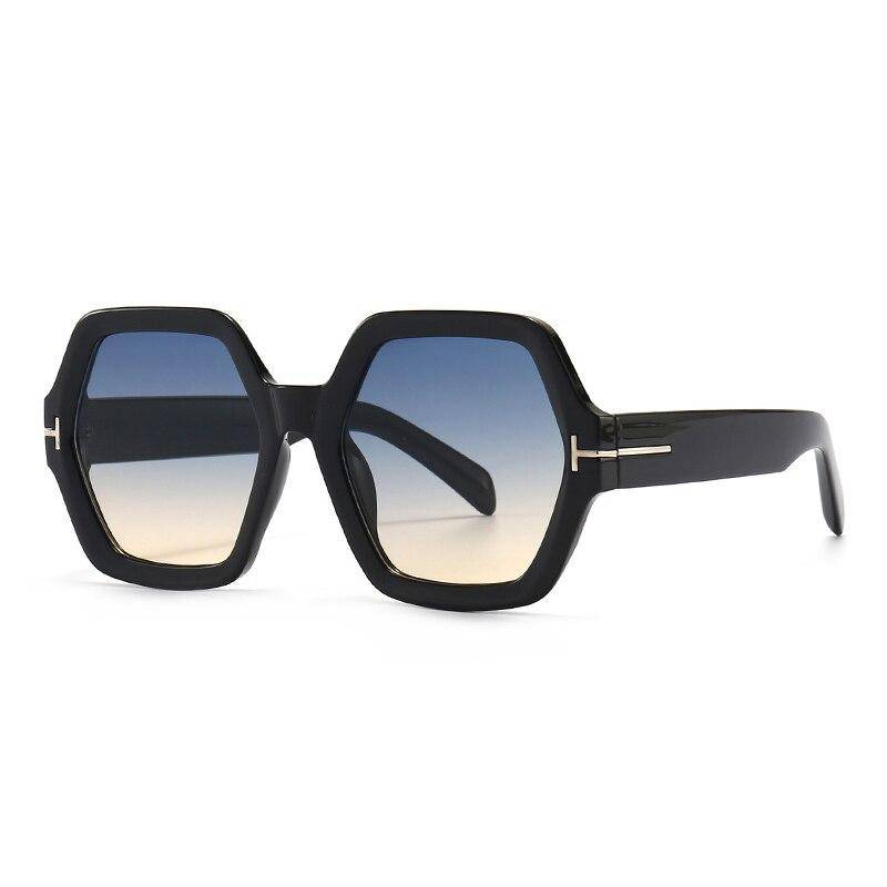 SO&EI Fashion Polygon Square Damen Sonnenbrille Retro Markendesigner Jelly Tea Eyewear Herren Gradient Sonnenbrille Shades UV400 von Joom DACH