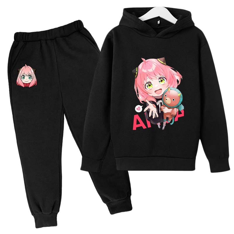 SPY X FAMILY Anya Forger Kinder Hoodies Anzug Jungen Mädchen Langarm Hose Kinderkleidung Winter- und Herbstkleidung 150 von Joom DACH