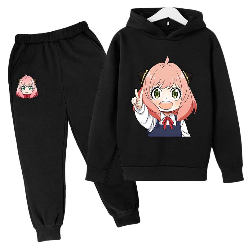 SPY X FAMILY Anya Forger Kinder Hoodies Anzug Jungen Mädchen Langarm Hose Kinderkleidung Winter- und Herbstkleidung 160 von Joom DACH