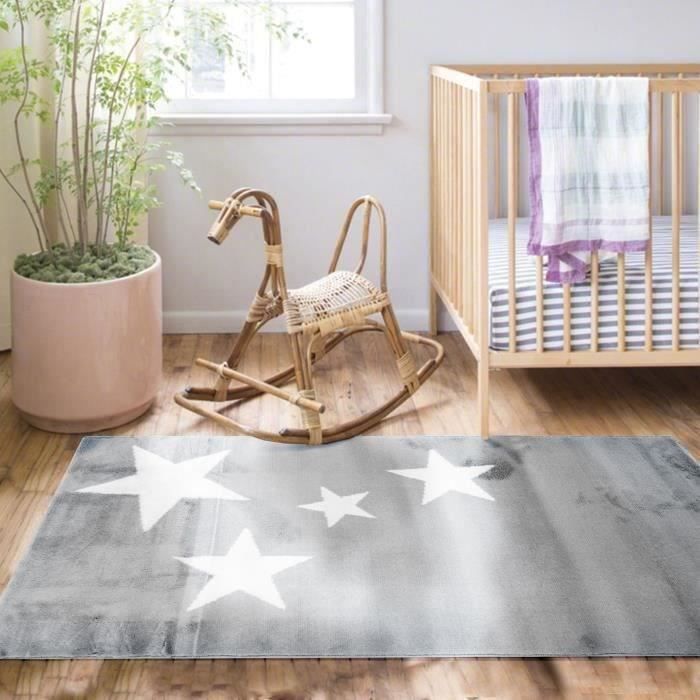 STARS Kinderteppich - 80 x 150 cm - Polypropylen - Hellgrau STARS Kinderteppich - 80 x 150 cm - Polypropylen - Hellgrau von Joom DACH