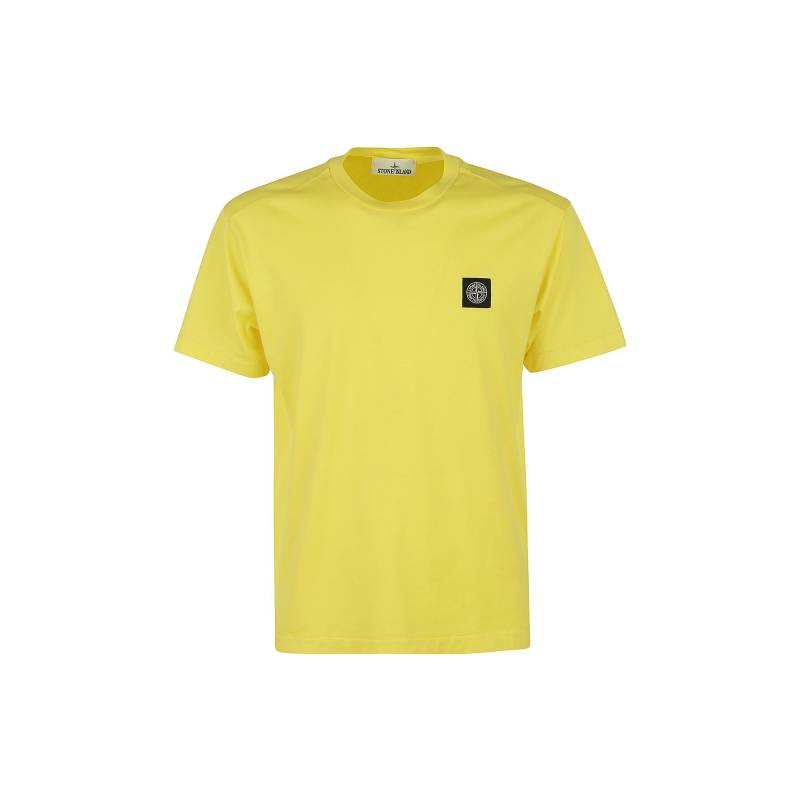 STONE ISLAND SS23 Einfarbiges T-Shirt mit Logo-Patch Rundhalsausschnitt Kurzarm Herren Oberteile Gelb 101524113-V0030 L von Joom DACH