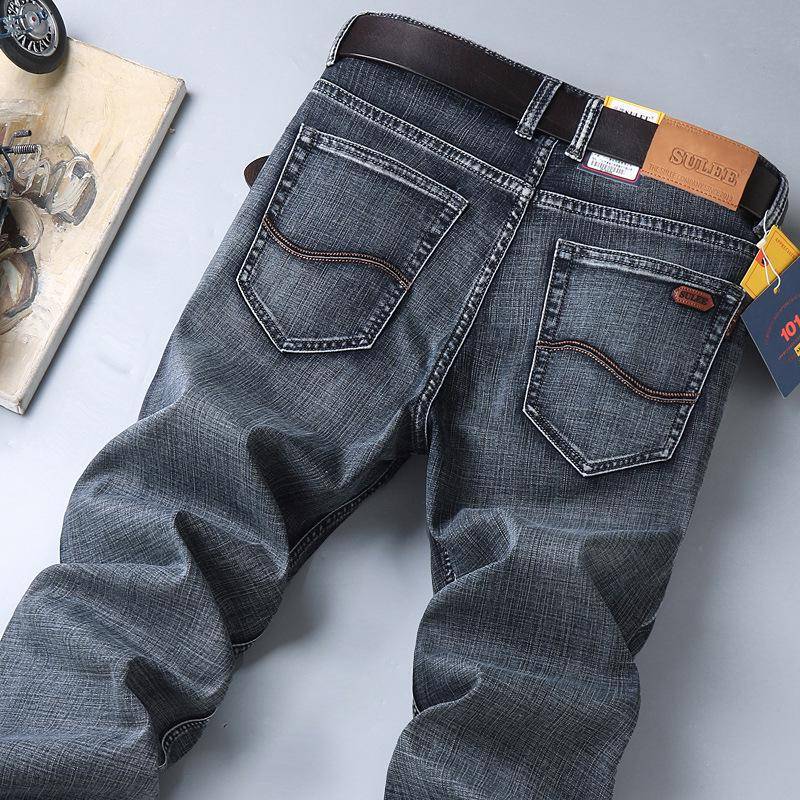SU LEE Herren Straight Loose Fit Elastische Jeans für Frühling und Herbst 30 von Joom DACH