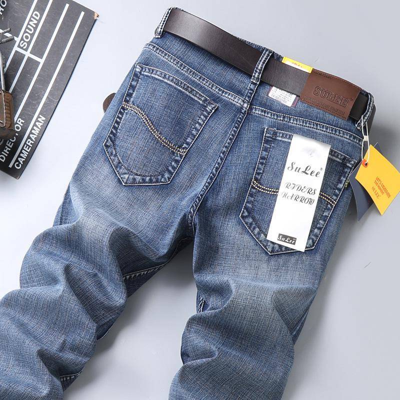 SU LEE Herren Straight Loose Fit Elastische Jeans für Frühling und Herbst 40 von Joom DACH