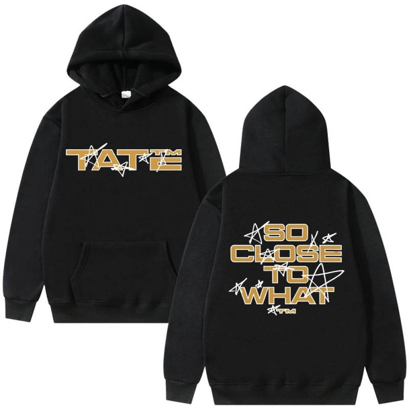 Sängerin Tate McRae So Close To What Miss Possessive Tour 2025 Hoodie Herren Damen Mode Vintage Fleece Pullover Hoodies S schwarz von Joom DACH