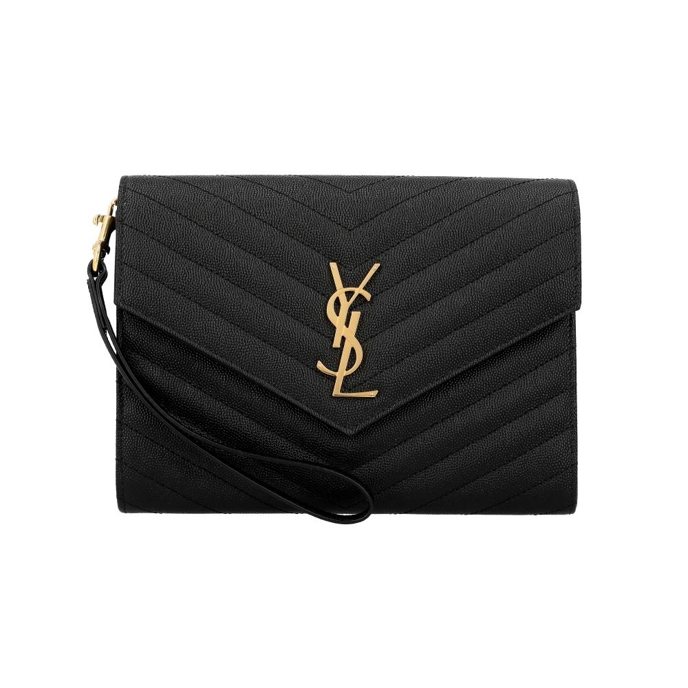 Saint Laurent Cassandra Monogram Matelassé Steppung Gold Clutch Tasche Bow01 1000 617662 BOW01 1000 von Joom DACH