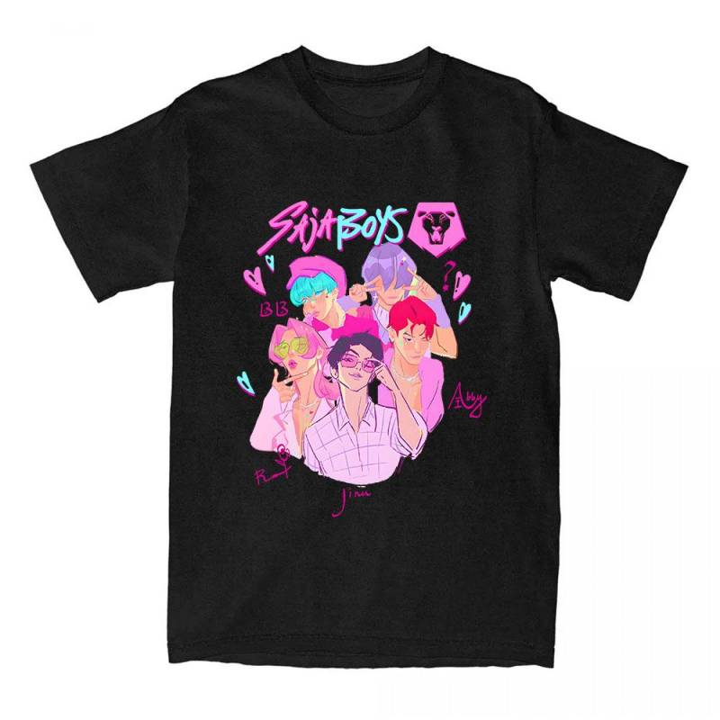 Saja Boys Comfort Colors T-Shirt KPop Demon Hunters Print T-Shirt Sommer Kurzarm Baumwoll-T-Shirt Mode Damen Herren Kleidung S von Joom DACH