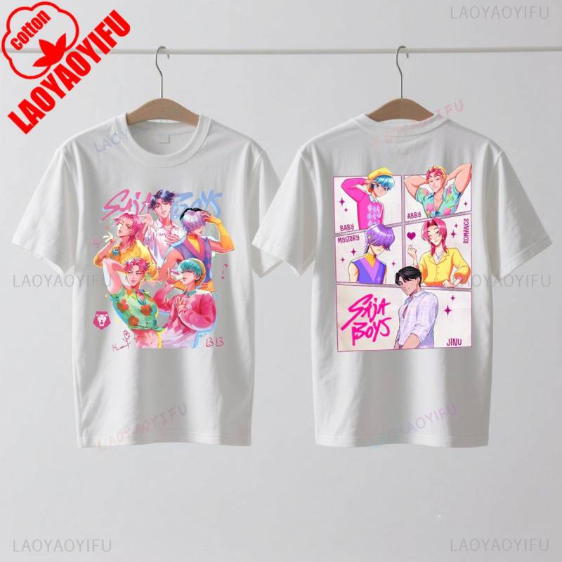 Saja Boys Kpop Dämonenjäger Doppelseitiges Baumwollshirt Huntrix Dämonenjäger Merch Jinu Saja Shirts Abby Mystery Romance Baby Saja 2XL von Joom DACH