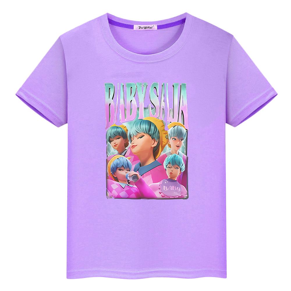 Saja Boys kpop Dämonenjäger Print T-Shirt für Kinder Jungen 10 Jahre 100% Baumwolle Anime Kurz Kawaii T-Shirts Niedliche Oberteile y2k Mädchenkleidung 100 rot von Joom DACH