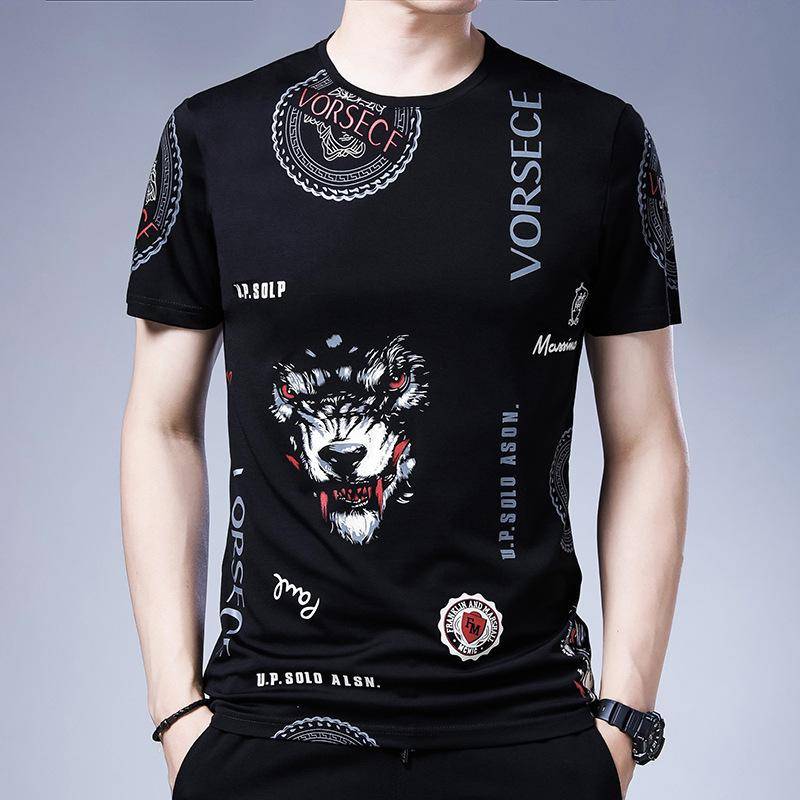 Same Kurzarm-T-Shirt für Herren, dünn, atmungsaktiv, Rundhalsausschnitt, Jugend-T-Shirt, Halbarm-Print XXXXL von Joom DACH