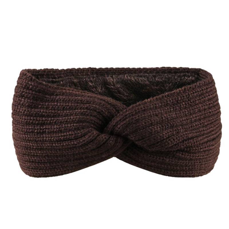 Samt Herbst- und Winterstrick-Haaraccessoires, dickes Garn Stirnband, warmes und kältebeständiges Sportstirnband, Ohrenschutzabdeckung, gekreuztes Stirnband von Joom DACH