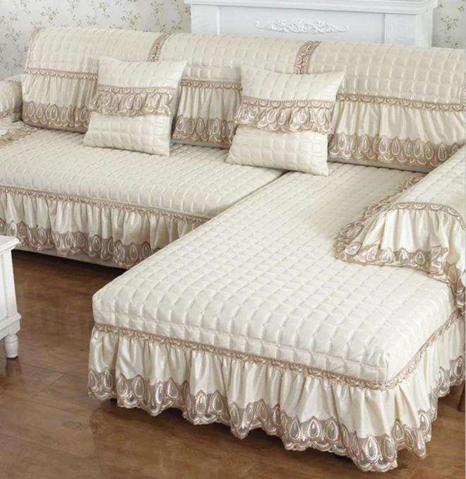 Samt Sofabezug Stickerei Weiß Jacquard Gitter Handtuch Couch Anti-Rutsch Armlehne Rückenlehne Sofa Coushion Wohnzimmer Sitzbezug 90x240cm 1pcs von Joom DACH