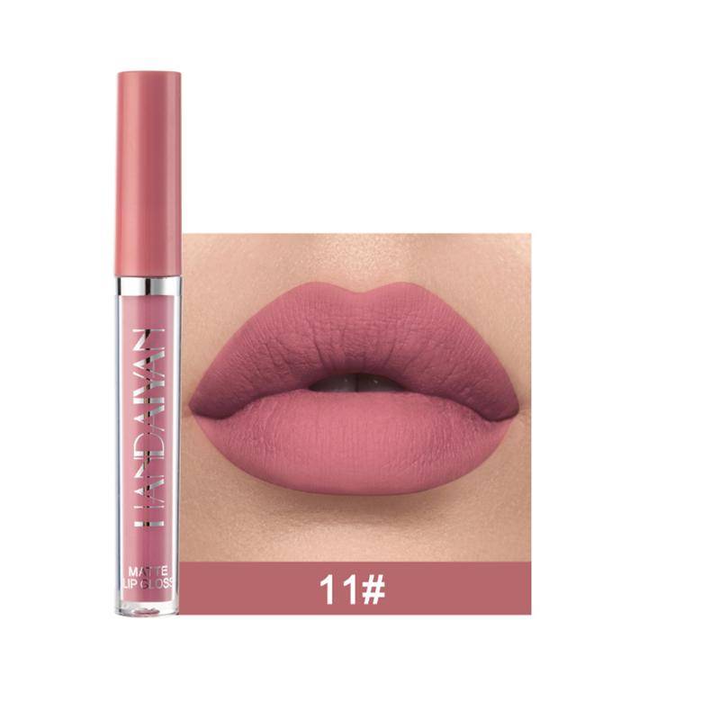 Samtiger Lippenstift in 12 Farben, matter flüssiger Lippenstift, wasserfester und lang anhaltender Lipgloss, nicht klebende, feuchtigkeitsspendende Formel, Lip Glaze, ideales Geschenk für Frauen 11 von Joom DACH