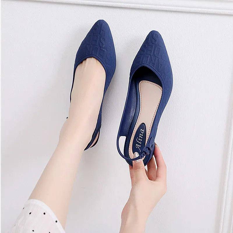 Sandalen Hausschuhe Damen Sommer Flache Sandalen Damen Stil Dicke Schuhe Wasserdicht Einzelne Schuhe Freizeitschuhe 39 blau von Joom DACH